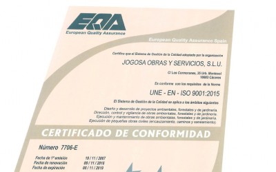 Jogosa renueva sus certificados europeos EQA hasta el año 2019
